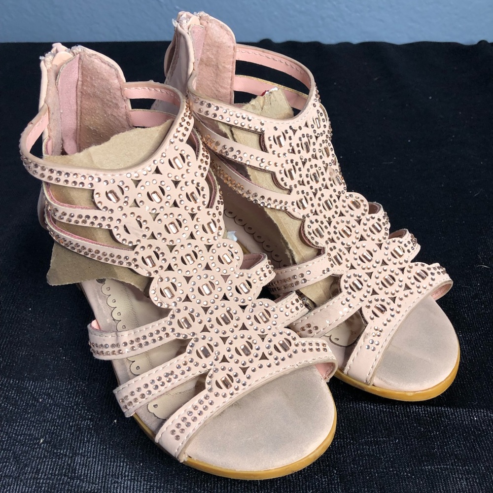 Link Comfort Girls Bedazzled Light Heeled Wedges
